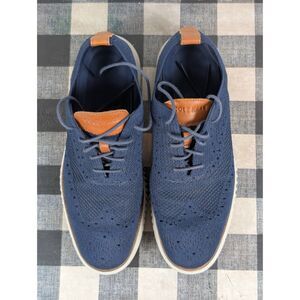 Cole Haan Grand Zeros Stitchlite Oxfords Navy Blue Men's Size 9 1/2 M